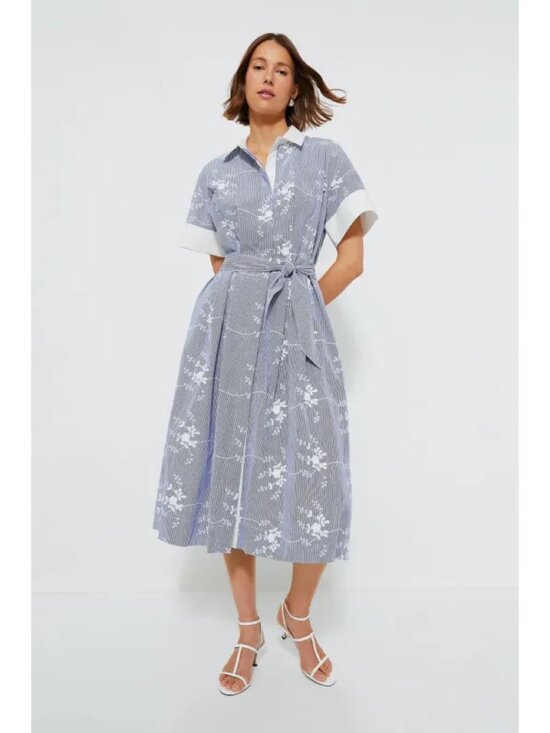 Tuckernuck Dresses & Skirts - Tuckernuck Kate Embroidered Dress in Blue Striped
